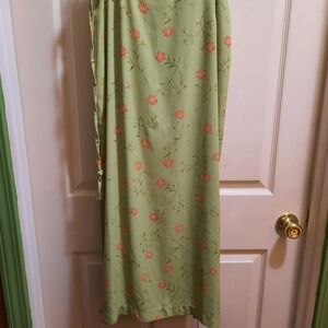 Kathie Lee Collection Green Floral Maxi Skirt